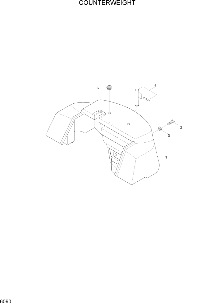 Схема запчастей Hyundai 80D-7 - PAGE 6090 COUNTERWEIGHT СТРУКТУРА