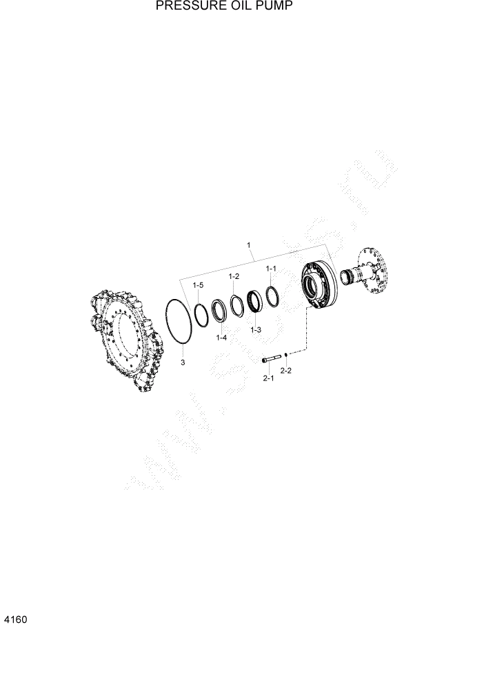 Схема запчастей Hyundai 100/120/130/160D-7 - PAGE 4160 PRESSURE OIL PUMP СИЛОВАЯ СИСТЕМА