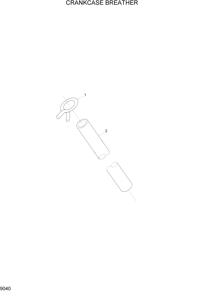 Схема запчастей Hyundai 100/120/130/160D-7 - PAGE 9040 CRANKCASE BREATHER ДВИГАТЕЛЬ БАЗА