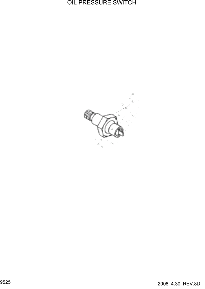 Схема запчастей Hyundai 100/120/130/160D-7 - PAGE 9525 OIL PRESSURE SWITCH ДВИГАТЕЛЬ БАЗА