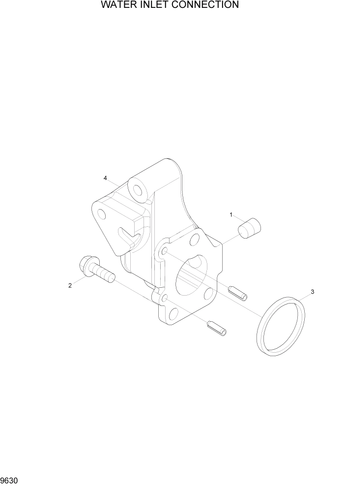 Схема запчастей Hyundai 100/120/130/160D-7 - PAGE 9630 WATER INLET CONNECTION ДВИГАТЕЛЬ БАЗА