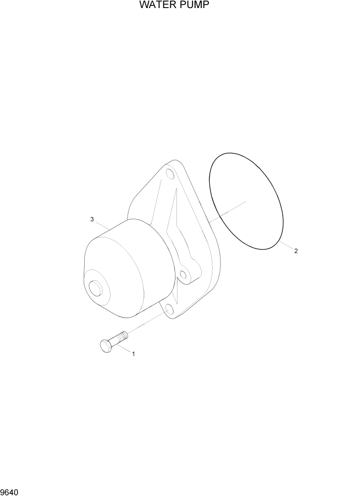 Схема запчастей Hyundai 100/120/130/160D-7 - PAGE 9640 WATER PUMP ДВИГАТЕЛЬ БАЗА