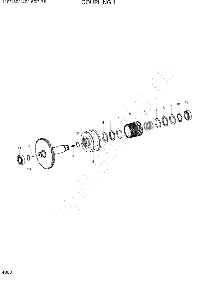 Схема запчастей Hyundai 110/130/140/160D-7E - PAGE 4060 COUPLING 1 СИЛОВАЯ СИСТЕМА