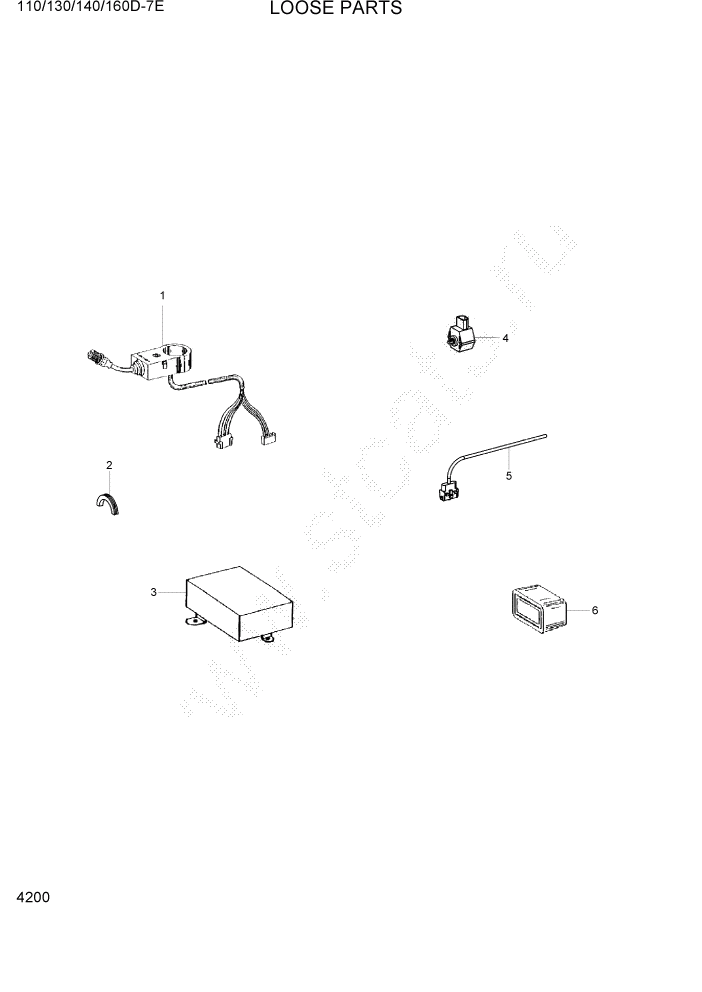 Схема запчастей Hyundai 110/130/140/160D-7E - PAGE 4200 LOOSE PARTS СИЛОВАЯ СИСТЕМА
