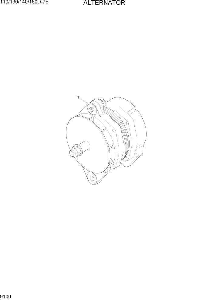 Схема запчастей Hyundai 110/130/140/160D-7E - PAGE 9100 ALTERNATOR ДВИГАТЕЛЬ БАЗА