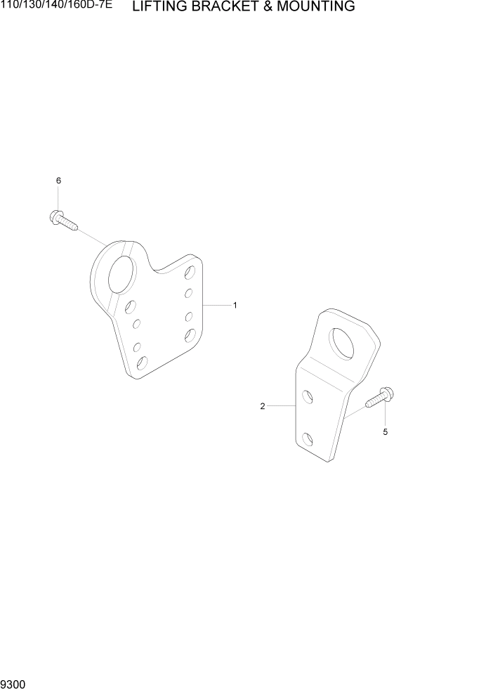 Схема запчастей Hyundai 110/130/140/160D-7E - PAGE 9300 LIFTING BRACKET & MOUNTING ДВИГАТЕЛЬ БАЗА