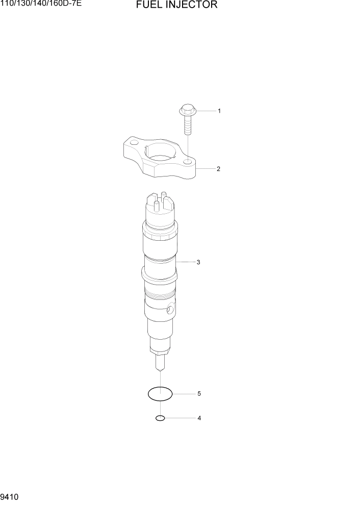 Схема запчастей Hyundai 110/130/140/160D-7E - PAGE 9410 FUEL INJECTOR ДВИГАТЕЛЬ БАЗА