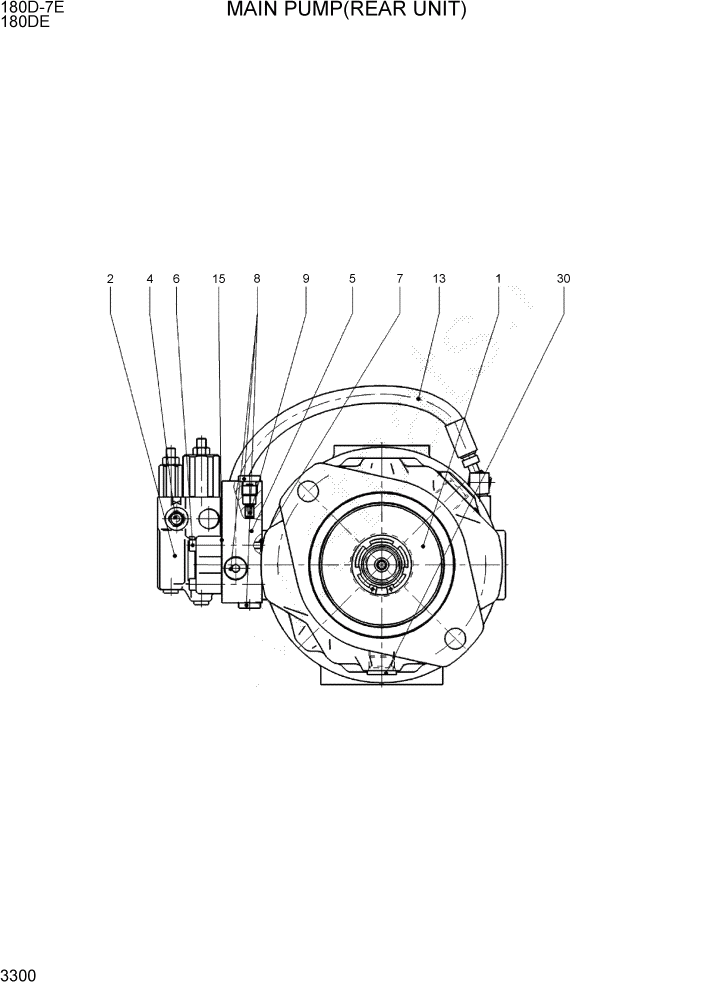 Схема запчастей Hyundai 180DE - PAGE 3300 MAIN PUMP(REAR UNIT) ГИДРАВЛИЧЕСКАЯ СИСТЕМА