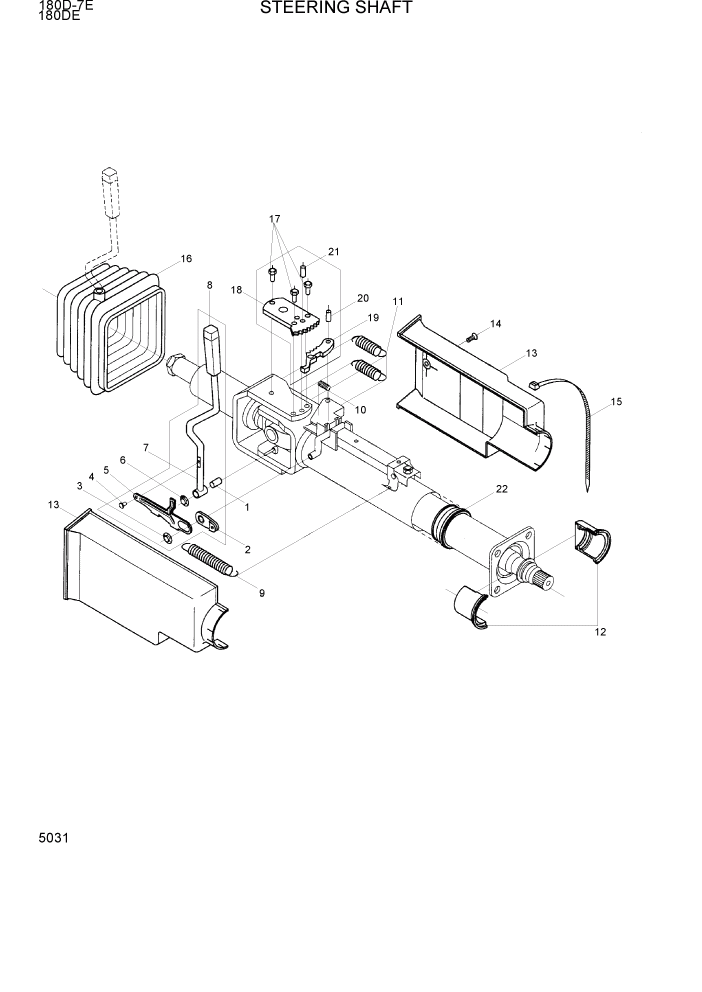 Схема запчастей Hyundai 180DE - PAGE 5031 STEERING SHAFT СИСТЕМА УПРАВЛЕНИЯ