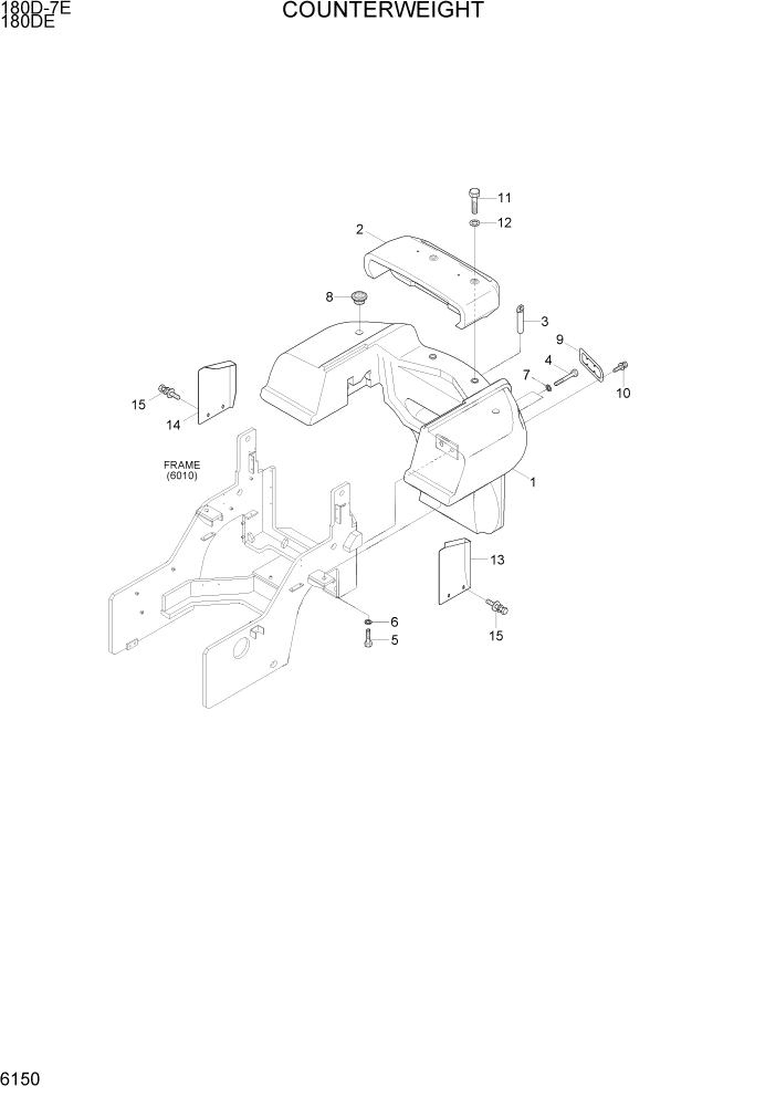 Схема запчастей Hyundai 180DE - PAGE 6150 COUNTERWEIGHT СТРУКТУРА