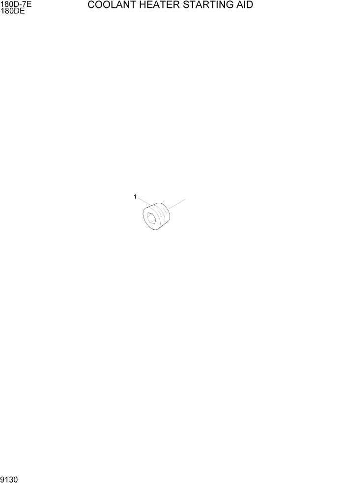 Схема запчастей Hyundai 180DE - PAGE 9130 COOLANT HEATER STARTING AID ДВИГАТЕЛЬ БАЗА