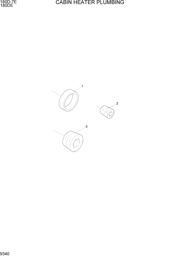 Схема запчастей Hyundai 180DE - PAGE 9340 CABIN HEATER PLUMBING ДВИГАТЕЛЬ БАЗА