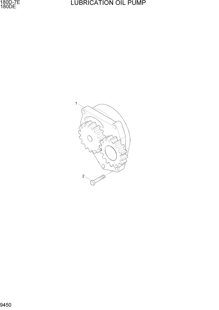 Схема запчастей Hyundai 180DE - PAGE 9450 LUBRICATION OIL PUMP ДВИГАТЕЛЬ БАЗА
