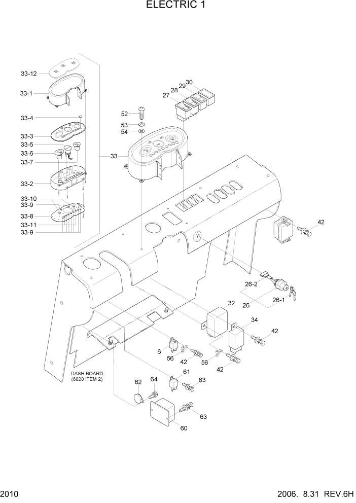Схема запчастей Hyundai HDF15/HDF18-5 - PAGE 2010 ELECTRIC 1 ЭЛЕКТРИЧЕСКАЯ СИСТЕМА