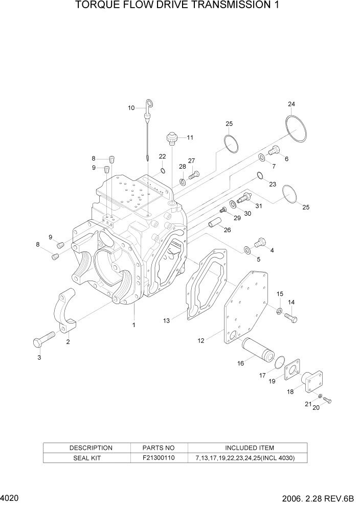 Схема запчастей Hyundai HDF15/HDF18-5 - PAGE 4020 TORQUE FLOW DRIVE TRANSMISSION 1 СИЛОВАЯ СИСТЕМА