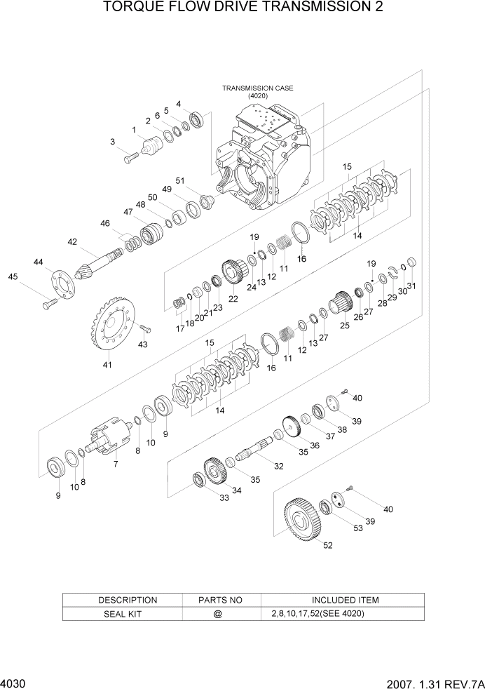 Схема запчастей Hyundai HDF15/HDF18-5 - PAGE 4030 TORQUE FLOW DRIVE TRANSMISSION 2 СИЛОВАЯ СИСТЕМА