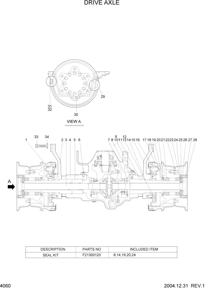 Схема запчастей Hyundai HDF15/HDF18-5 - PAGE 4060 DRIVE AXLE СИЛОВАЯ СИСТЕМА