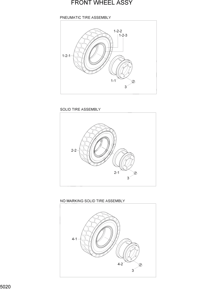 Схема запчастей Hyundai HDF15/HDF18-5 - PAGE 5020 FRONT WHEEL ASSY СИСТЕМА УПРАВЛЕНИЯ