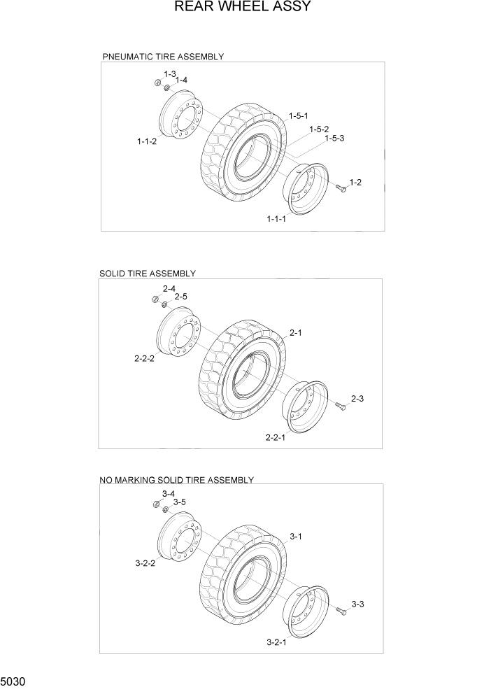 Схема запчастей Hyundai HDF15/HDF18-5 - PAGE 5030 REAR WHEEL ASSY СИСТЕМА УПРАВЛЕНИЯ