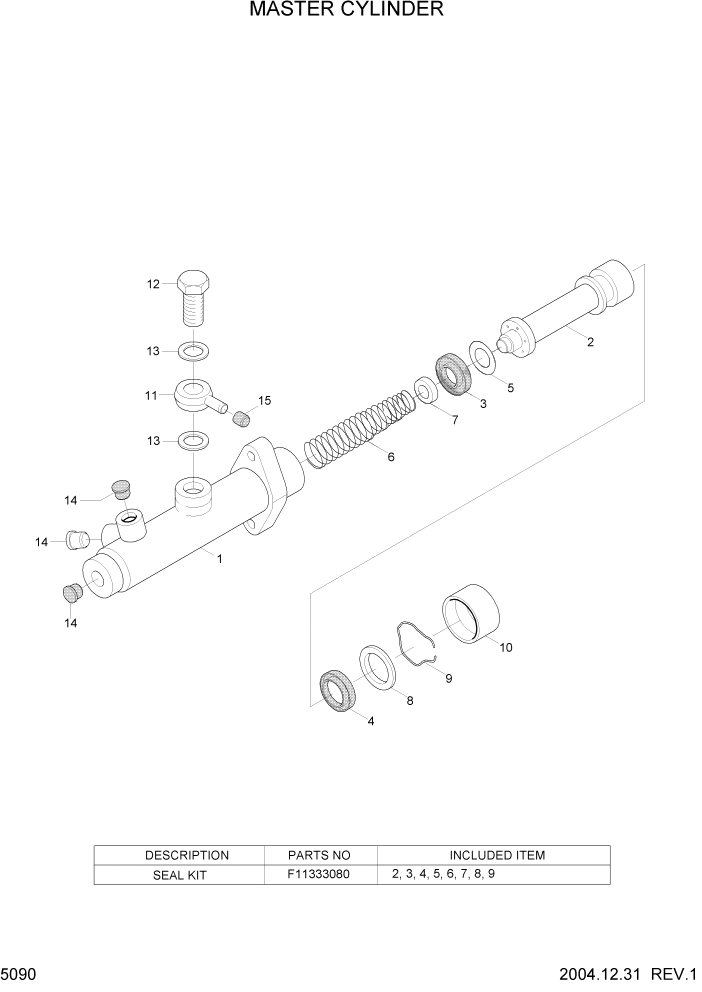 Схема запчастей Hyundai HDF15/HDF18-5 - PAGE 5090 MASTER CYLINDER СИСТЕМА УПРАВЛЕНИЯ