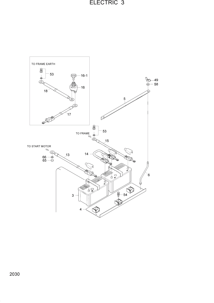 Схема запчастей Hyundai HDF50/HDF70-3 - PAGE 2030 ELECTRIC 3 ЭЛЕКТРИЧЕСКАЯ СИСТЕМА