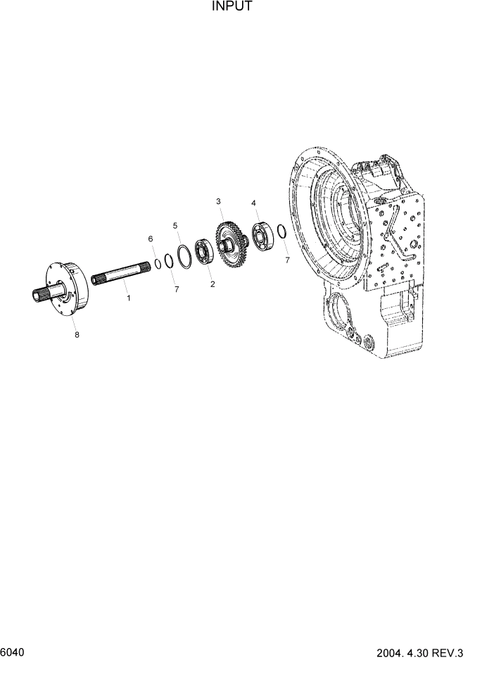 Схема запчастей Hyundai HDF50/HDF70-3 - PAGE 6040 INPUT СИЛОВАЯ СИСТЕМА
