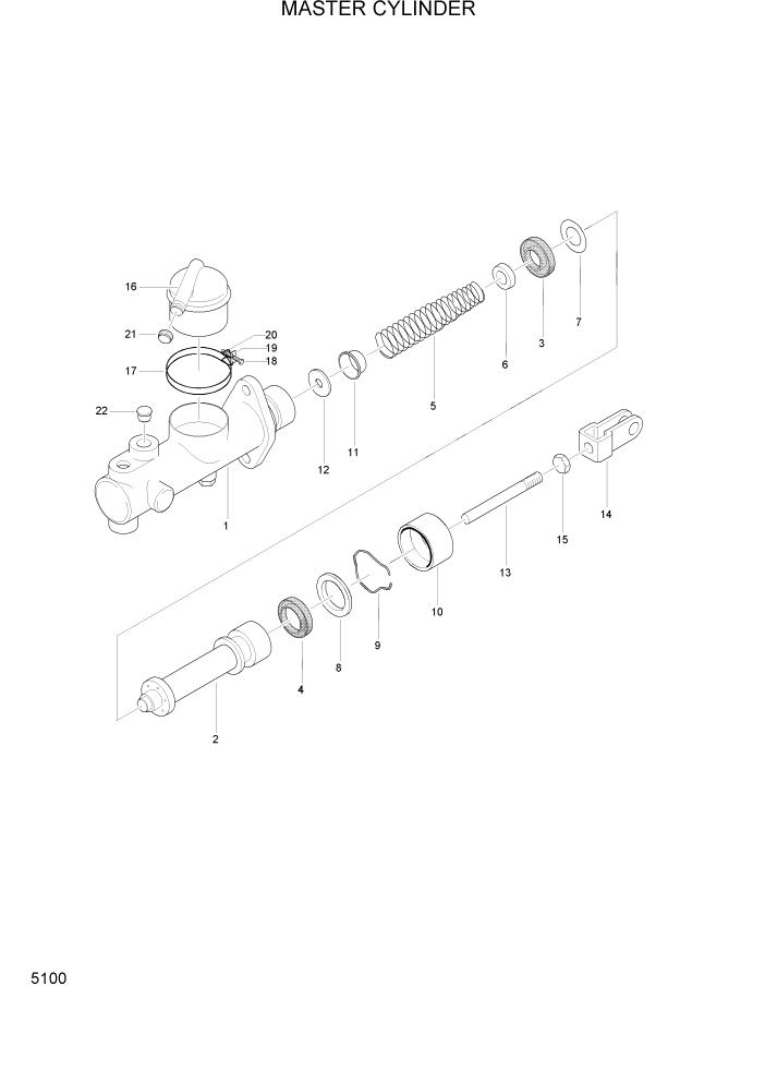 Схема запчастей Hyundai HDF20/HDF25/HDF30-2 - PAGE 5100 MASTER CYLINDER СИСТЕМА УПРАВЛЕНИЯ