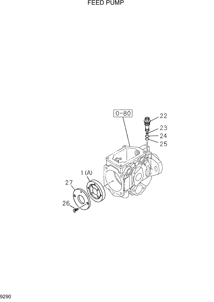 Схема запчастей Hyundai HDF20/HDF25/HDF30-2 - PAGE 9290 FEED PUMP ДВИГАТЕЛЬ БАЗА