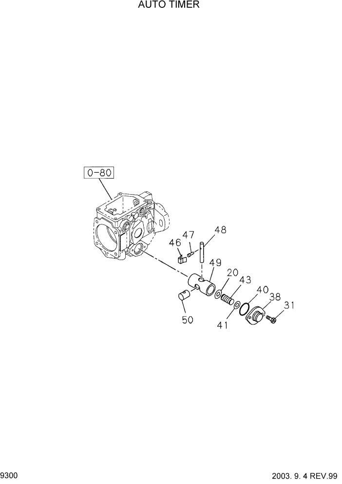 Схема запчастей Hyundai HDF20/HDF25/HDF30-2 - PAGE 9300 AUTO TIMER ДВИГАТЕЛЬ БАЗА
