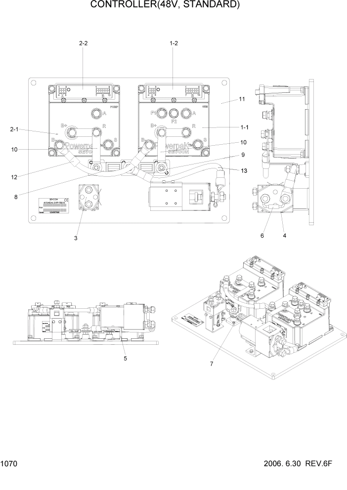 Схема запчастей Hyundai HBR14/HBR15/HBR18-7 - PAGE 1070 CONTROLLER(48V, STANDARD) ЭЛЕКТРИЧЕСКАЯ СИСТЕМА