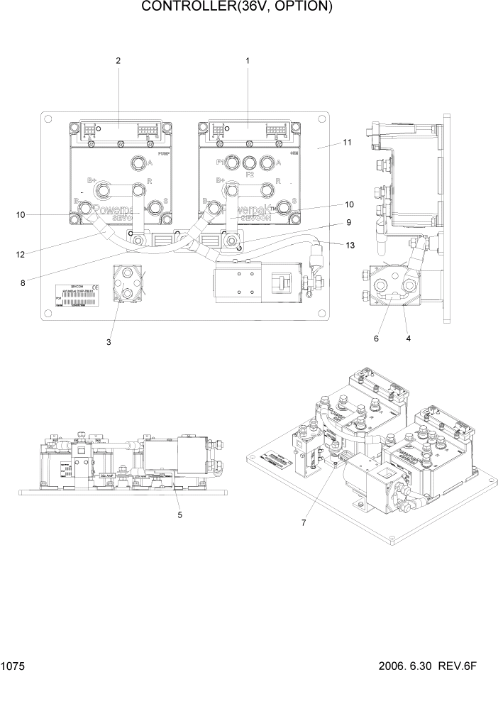 Схема запчастей Hyundai HBR14/HBR15/HBR18-7 - PAGE 1075 CONTROLLER(36V, OPTION) ЭЛЕКТРИЧЕСКАЯ СИСТЕМА
