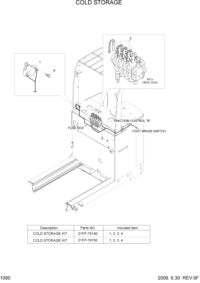 Схема запчастей Hyundai HBR14/HBR15/HBR18-7 - PAGE 1080 COLD STORAGE ЭЛЕКТРИЧЕСКАЯ СИСТЕМА