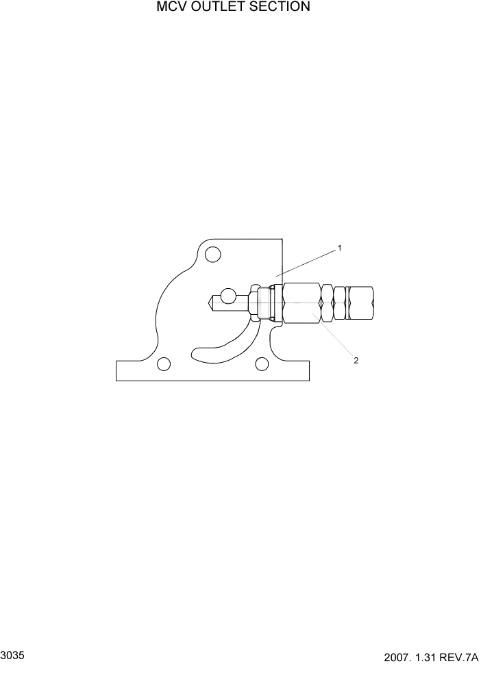Схема запчастей Hyundai HBR14/HBR15/HBR18-7 - PAGE 3035 MCV OUTLET SECTION ГИДРАВЛИЧЕСКИЕ КОМПОНЕНТЫ