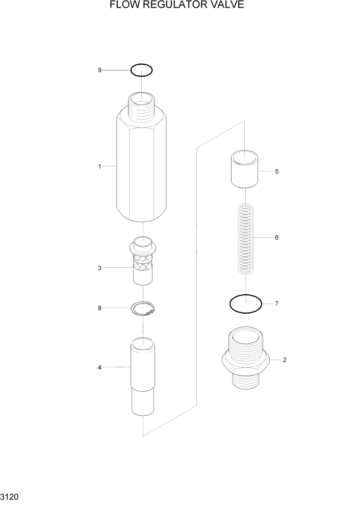 Схема запчастей Hyundai HBR14/HBR15/HBR18-7 - PAGE 3120 FLOW REGULATOR VALVE ГИДРАВЛИЧЕСКИЕ КОМПОНЕНТЫ