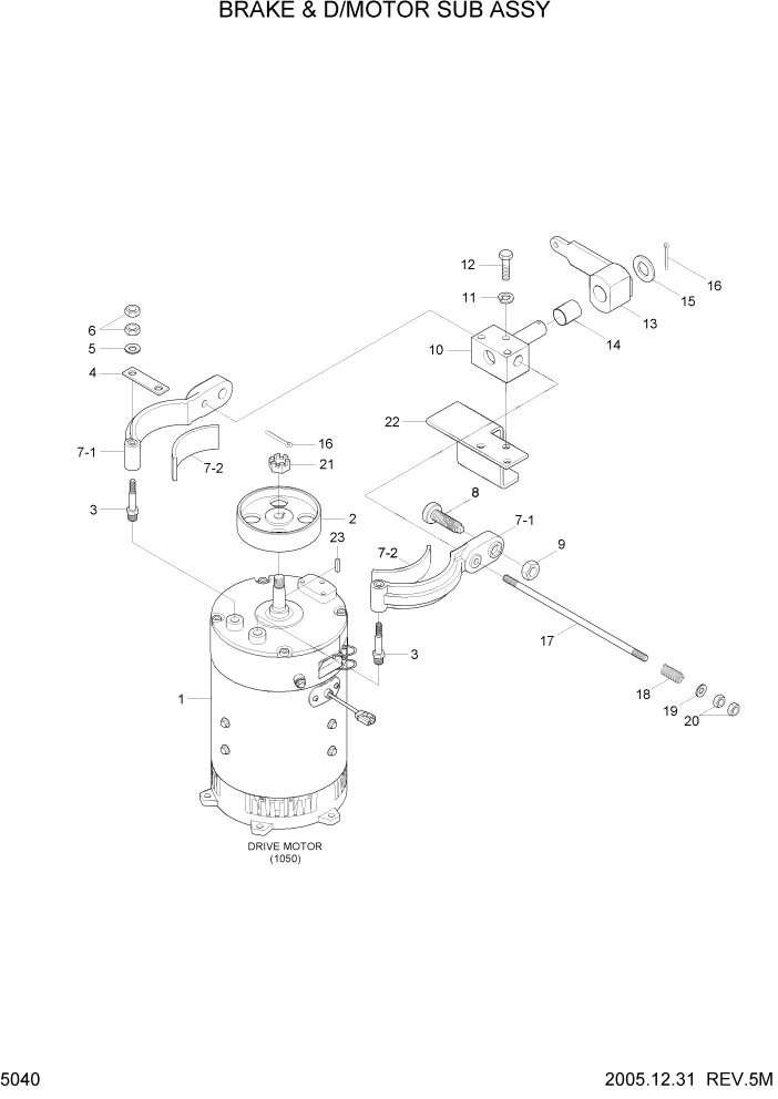 Схема запчастей Hyundai HBR14/HBR15/HBR18-7 - PAGE 5040 BRAKE & D/MOTOR SUB ASSY СИСТЕМА УПРАВЛЕНИЯ