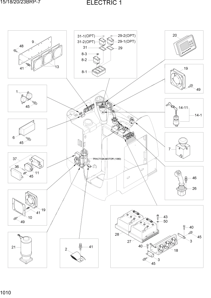 Схема запчастей Hyundai 15/18/20/23BRP-7 - PAGE 1010 ELECTRIC 1 ЭЛЕКТРИЧЕСКАЯ СИСТЕМА