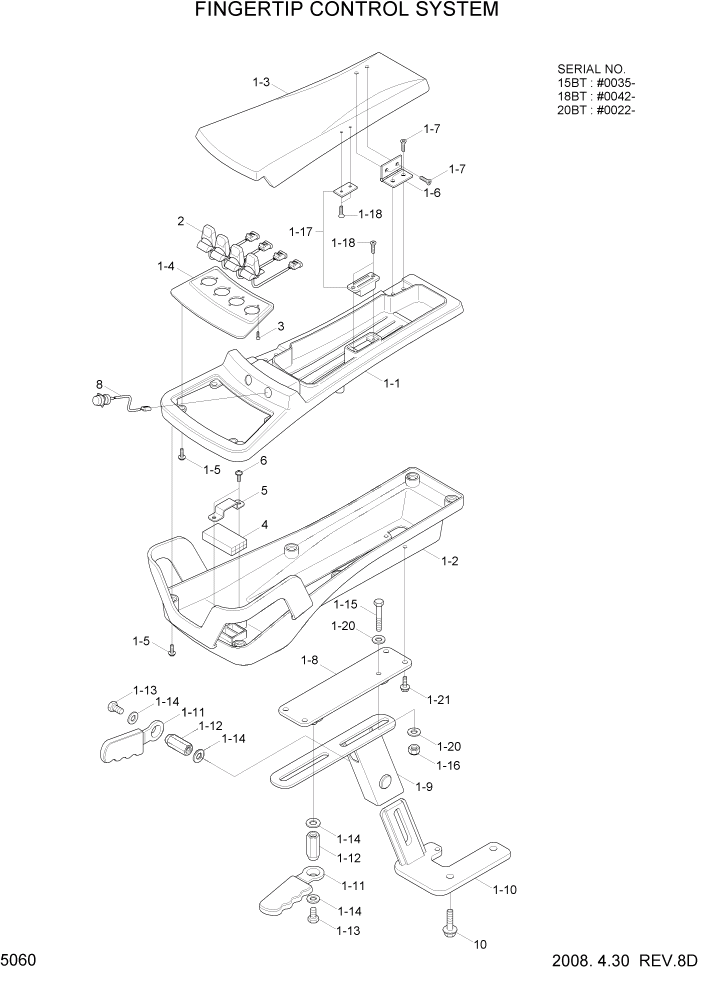 Схема запчастей Hyundai 15/18/20BT - PAGE 5060 FINGERTIP CONTROL SYSTEM РУЛЕВОЕ & СИСТЕМА УПРАВЛЕНИЯ