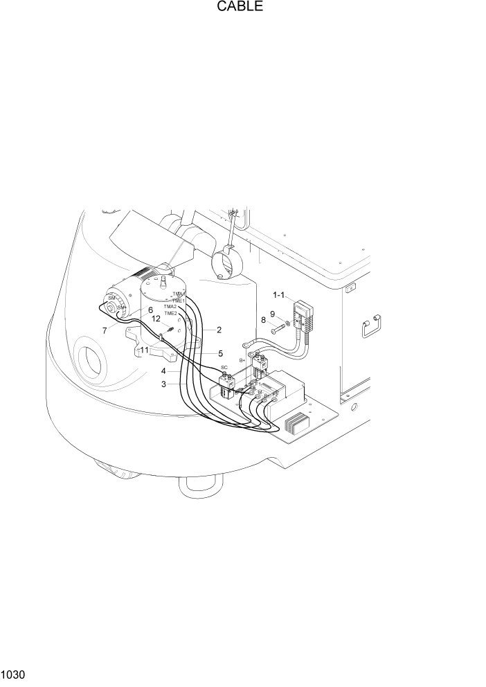 Схема запчастей Hyundai 15P/15P-7/40T/40T-7 - PAGE 1030 CABLE ЭЛЕКТРИЧЕСКАЯ СИСТЕМА