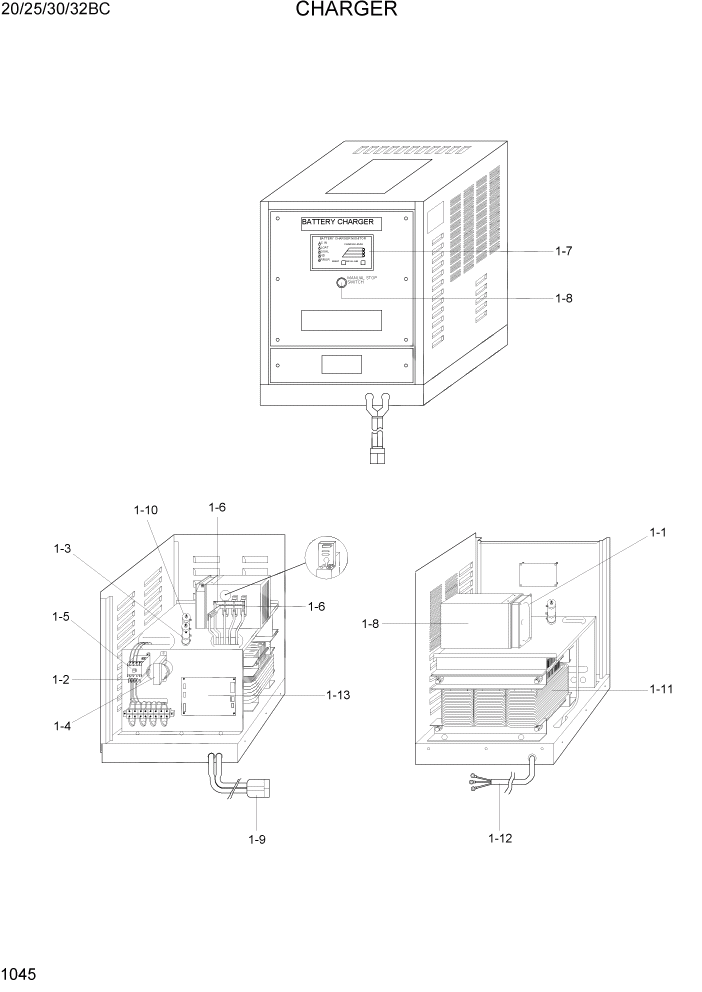 Схема запчастей Hyundai 20BC-7 - PAGE 1045 CHARGER ЭЛЕКТРИЧЕСКАЯ СИСТЕМА