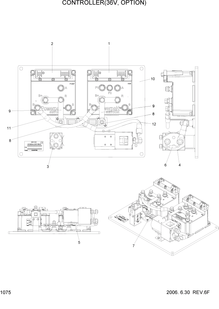 Схема запчастей Hyundai HBR20/HBR25-7 - PAGE 1075 CONTROLLER(36V, OPTION) ЭЛЕКТРИЧЕСКАЯ СИСТЕМА