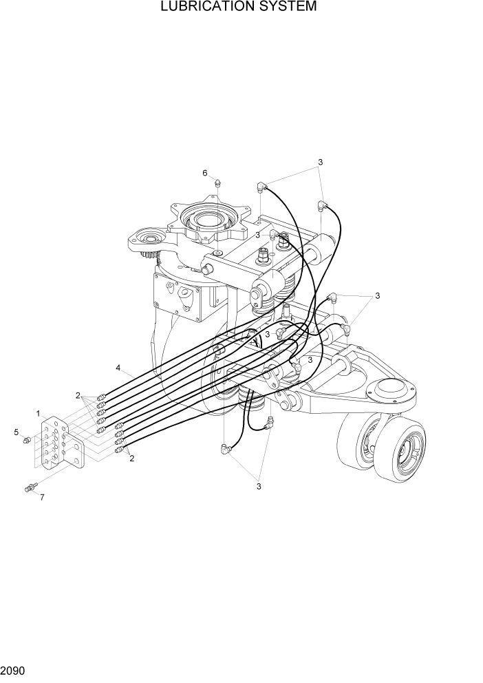 Схема запчастей Hyundai HBR20/HBR25-7 - PAGE 2090 LUBRICATION SYSTEM ГИДРАВЛИЧЕСКАЯ СИСТЕМА