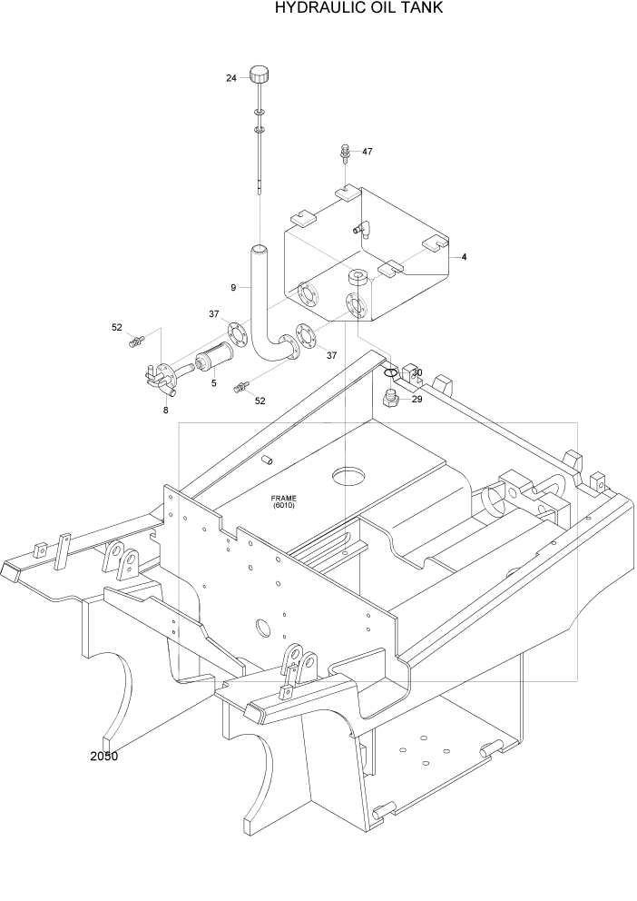 Схема запчастей Hyundai HBF15/HBF18-3 - PAGE 2050 HYDRAULIC OIL TANK ГИДРАВЛИЧЕСКАЯ СИСТЕМА