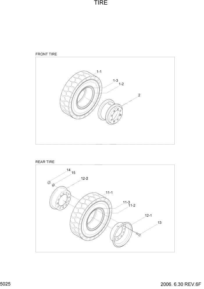 Схема запчастей Hyundai HBF15/HBF18-3 - PAGE 5025 TIRE(HBF15-3:#0304-, HBF18-3:#0132-) РУЛЕВОЕ & СИСТЕМА УПРАВЛЕНИЯ