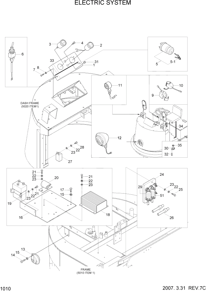Схема запчастей Hyundai HBP15 - PAGE 1010 ELECTRIC SYSTEM ЭЛЕКТРИЧЕСКАЯ СИСТЕМА