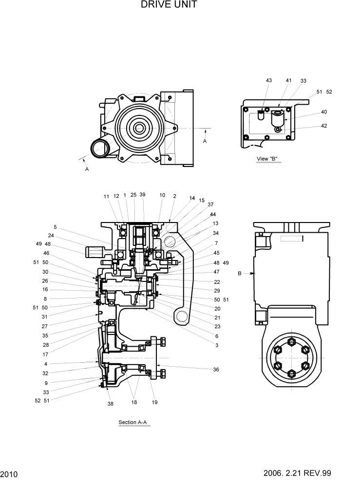 Схема запчастей Hyundai HBP15 - PAGE 2010 DRIVE UNIT СИЛОВАЯ СИСТЕМА