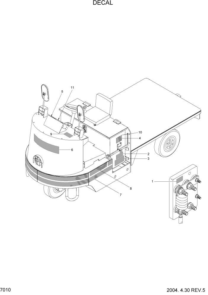 Схема запчастей Hyundai HBP15 - PAGE 7010 DECAL ДРУГИЕ ЧАСТИ