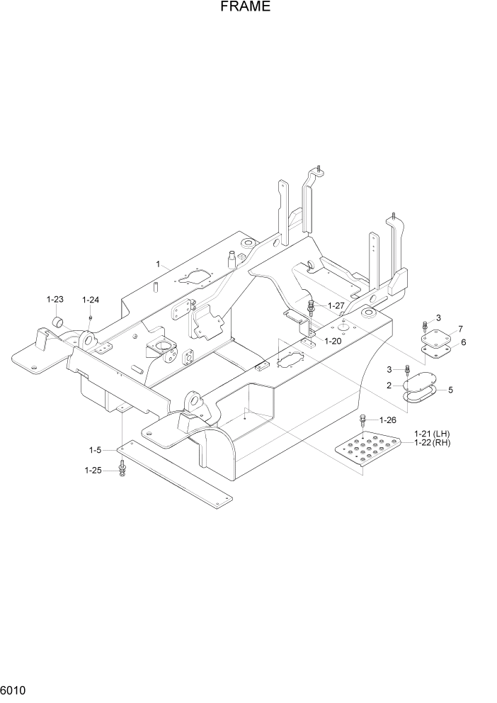 Схема запчастей Hyundai 15G/18G/20GA-7 - PAGE 6010 FRAME СТРУКТУРА