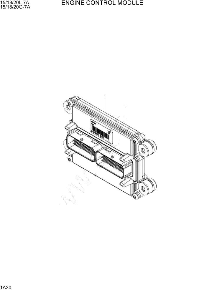 Схема запчастей Hyundai 15/18/20G-7A - PAGE 1A30 ENGINE CONTROL MODULE СИСТЕМА ДВИГАТЕЛЯ