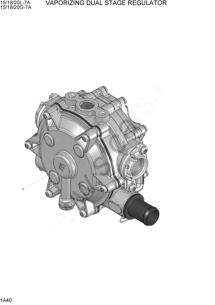 Схема запчастей Hyundai 15/18/20G-7A - PAGE 1A40 VAPORIZING DUAL STAGE REGULATOR СИСТЕМА ДВИГАТЕЛЯ