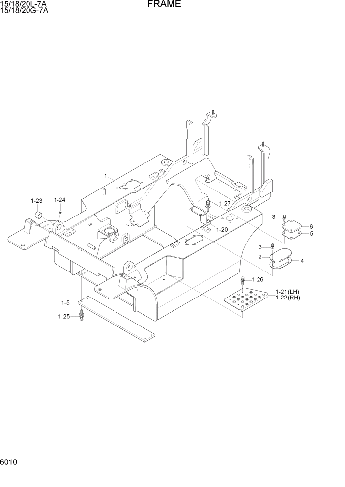 Схема запчастей Hyundai 15/18/20G-7A - PAGE 6010 FRAME СТРУКТУРА